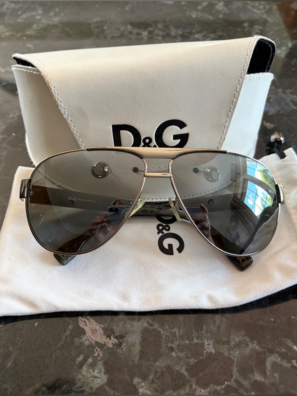 D&G Aviator Sunglasses in Gray Gradient